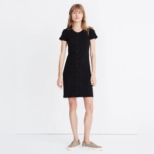 NWT Madewell Button-Front Ribbed Mini Dress